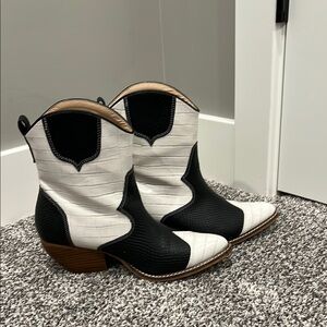 Black and White Ankle Boots